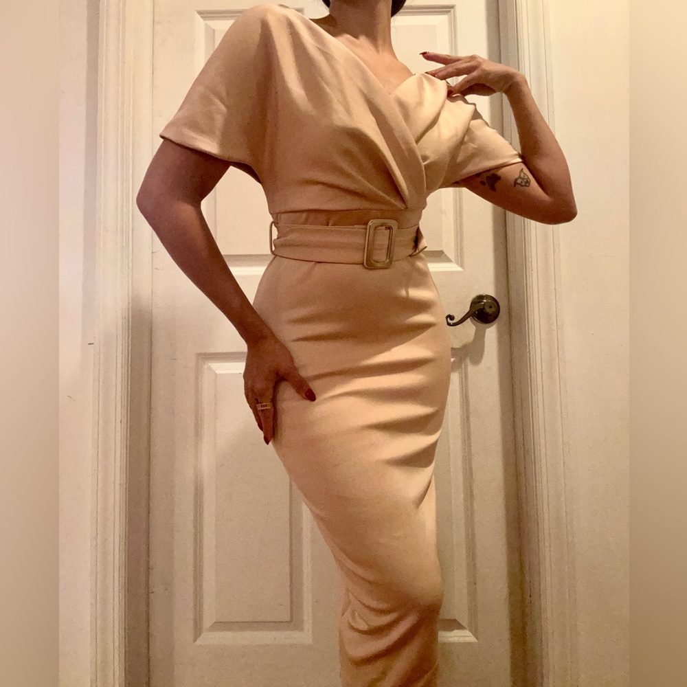 Cream/Beige pencil dress